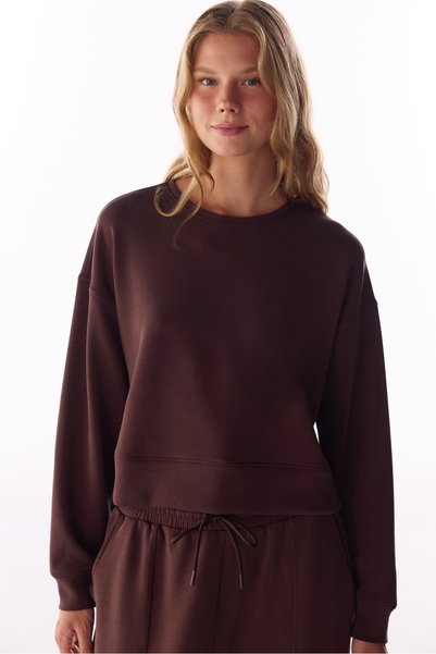 Penti Kahverengi Modal Şardonlu Bisiklet Yaka Sweatshirt