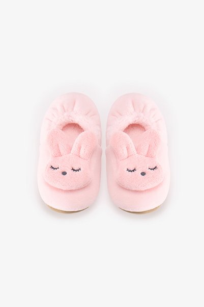 Penti Kız Çocuk Pembe Sleepy Bunny Unicorn Desenli Patik