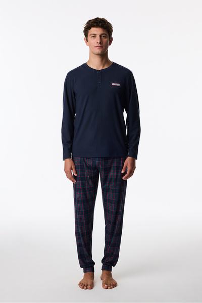 Penti Men's North Rail Striped Long Sleeve Jogger Pajama Set