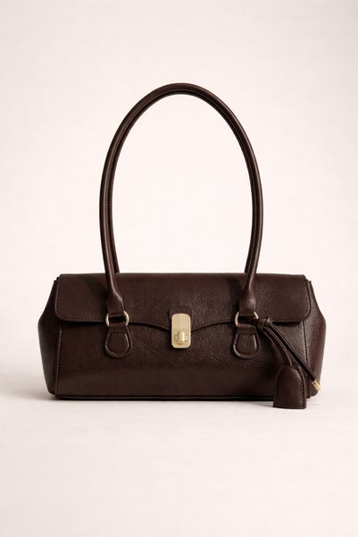 ARLEN STUDIO Women's Elite Baguette Bag with Lock Closure, Stylish Long Strap...