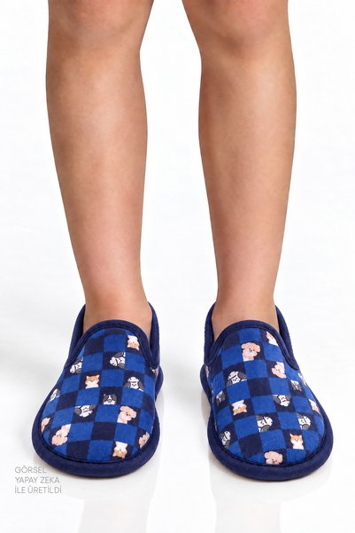 Penti Boys' Cobalt Blue the Paw Club Dinosaur Patterned Textured Booties
