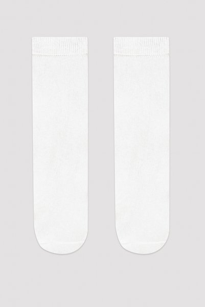 Penti Girl's 2-Piece White Heelless Socks
