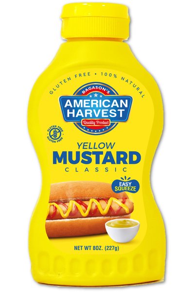 American Harvest Classic Yellow Mustard Sauce 227g | Classic Yellow Mustard S...