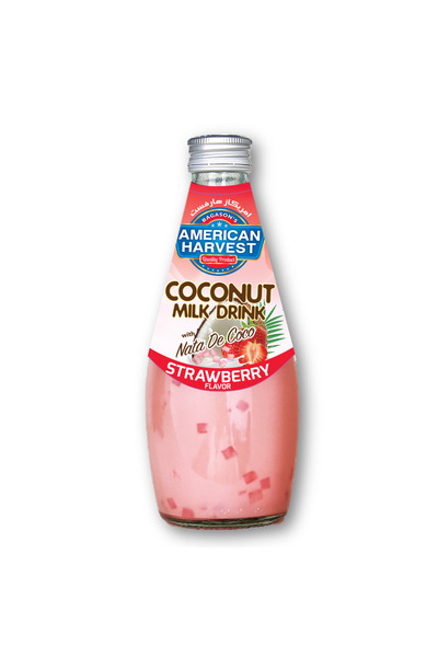 American Harvest Coconut Milk With Nata De Coco Strawberry 290ml | Rich & Cre...