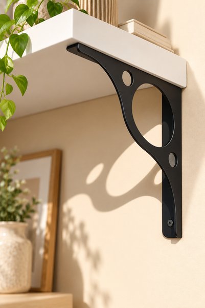 VENON 2.Lİ TAKIM SİYAH || PUANTE RAF TUTUCU || 21 CM Duvar Raf Destek Aparatı...