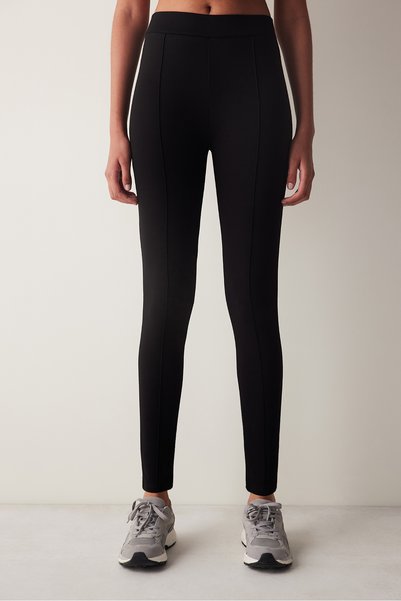 Penti Black Skinny Leg Front Stitching Tights