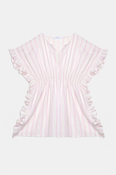 Penti Kız Çocuk Shinny Pembe Çizgili Kaftan
