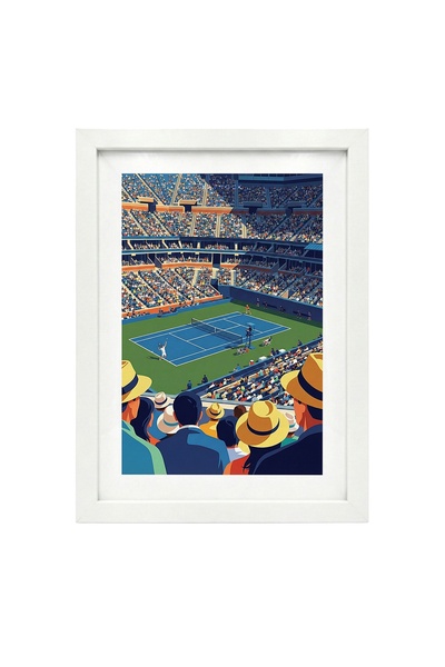 KAYNOCK Us Open Stadium, Tenis Poster Tablo Beyaz Çerçeve