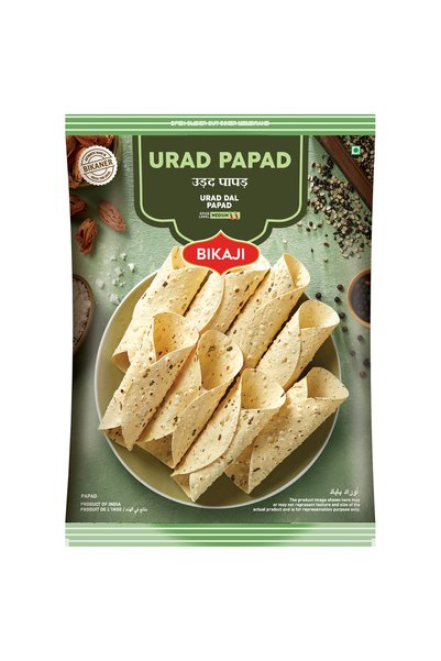 Bikaji Papad Urad 200g | Crispy Indian Papadum