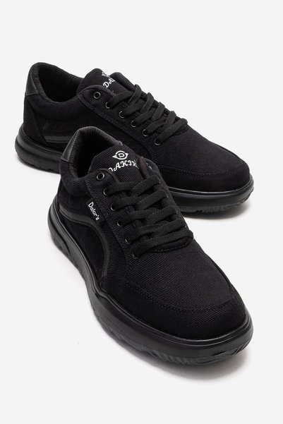 CCWAY AYAKKABI Linen Men's Shoes Black Black