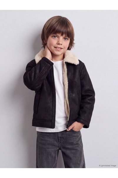 LC Waikiki Quality Parts from Çelebi Store Fur Collared Boy's Coat