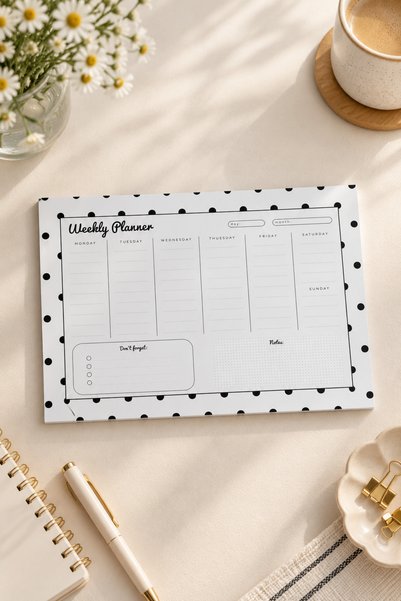 Nathy Notes Weekly Planner - Daily Reminder Planner Notepad A5 50 Sheets Tear-Off Sheets