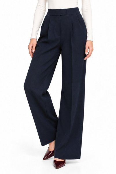 Saade Navy Women's High-Stretch Lycra Palazzo Pants - Velcro Closure