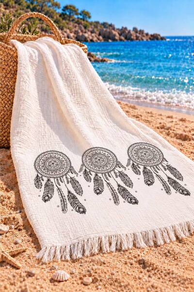 Efesan 100% Cotton Printed Muslin Peştemal (Rüyakapani)