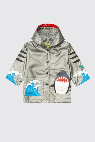 Panço Kidorable Baby Boy Gray Shark Raincoat