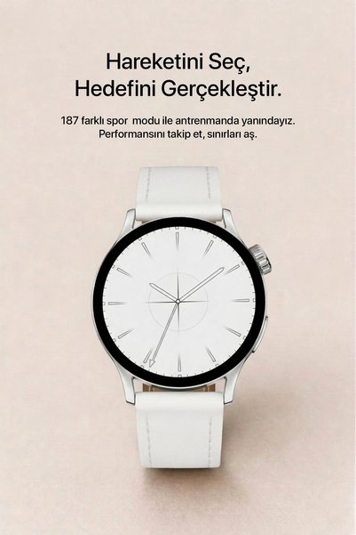 Laleli AMOLED Akıllı Saat Sesli Görüşme iOS Android Uyumlu Unisex 38 mm Gümüş...