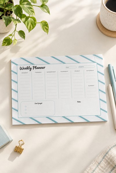 Nathy Notes Weekly Planner - Daily Reminder Planner Notepad A5 50 Sheets Tear-Off Sheets