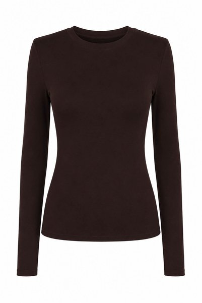 trender Long Sleeve Brown Women's Blouse 4451