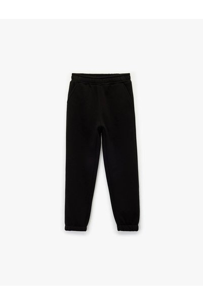 Koton Pantaloni de trening Basic Jogger negri pentru fete 7WKG40015AK