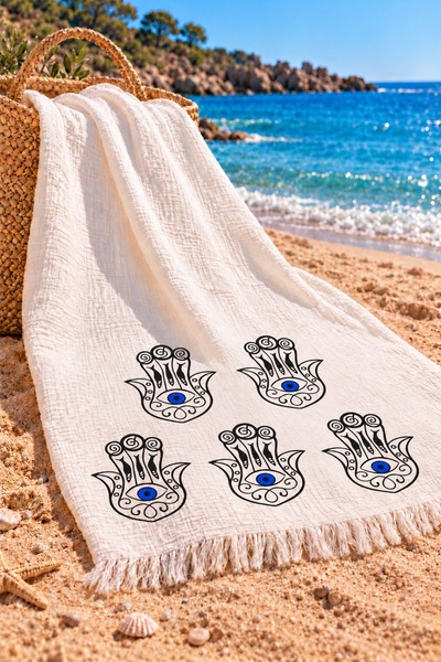 Efesan 100% Cotton Printed Muslin Peştemal (Hand-Printed)