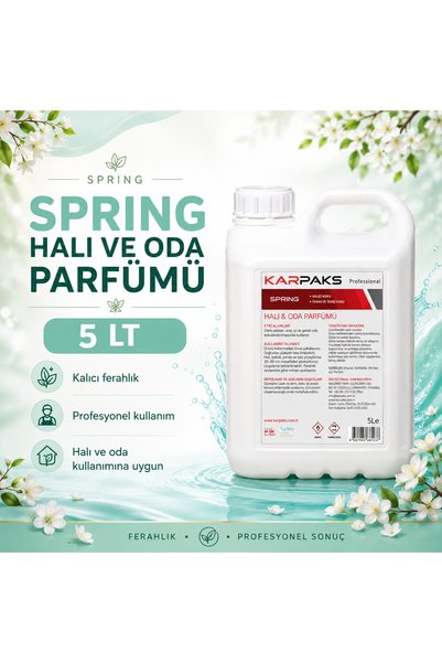 KARPAKS Spring Halı ve Oda Parfümü 5 L Bahar Esintili Ferah Koku Profesyonel Kullanım
