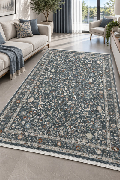 ünalcarpet Vintage Halı Yumuşak Dokulu Antialerjik Tozumaz Modern Salon Oturm...