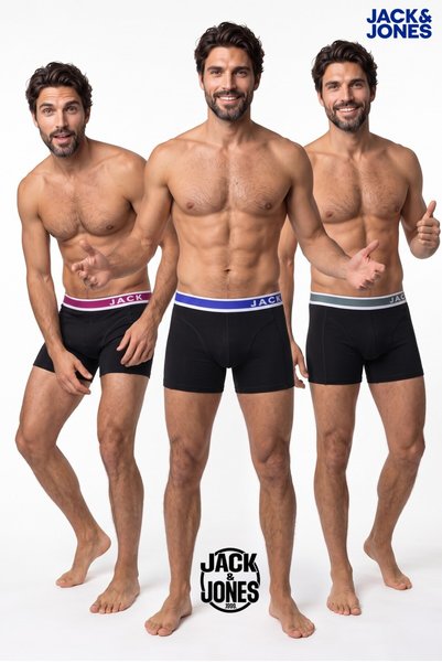 Jack & Jones Aston Solid Erkek 3'lü Boxer Şort İç Çamaşırı (12281991-B)
