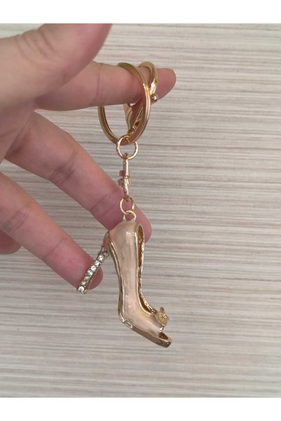 mixify Rose Gold Renk Taşlı Ayakkabı Figürlü Anahtarlık – Taş Detaylı Çanta v...