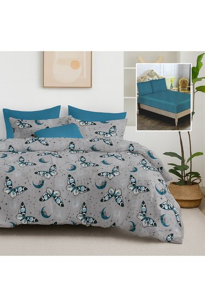 Ralex Lenjerie pat bumbac Finet 6 piese PROMO cu husă saltea 160x200 sau 180x...