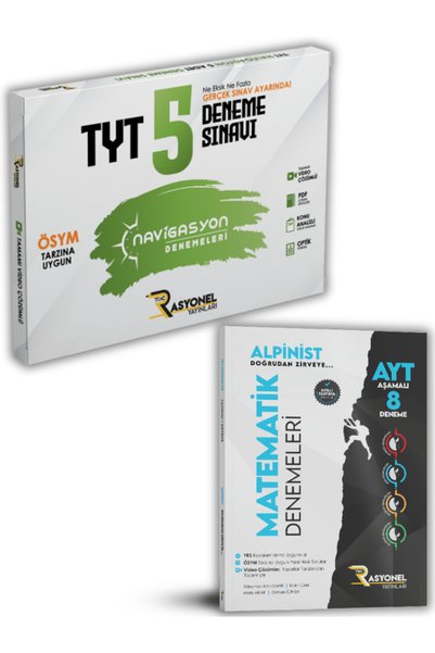Toc RASYONEL YAYINLARI TYT Tüm Dersler 5'li Deneme ve 8 AŞAMALI AYT Matematik...