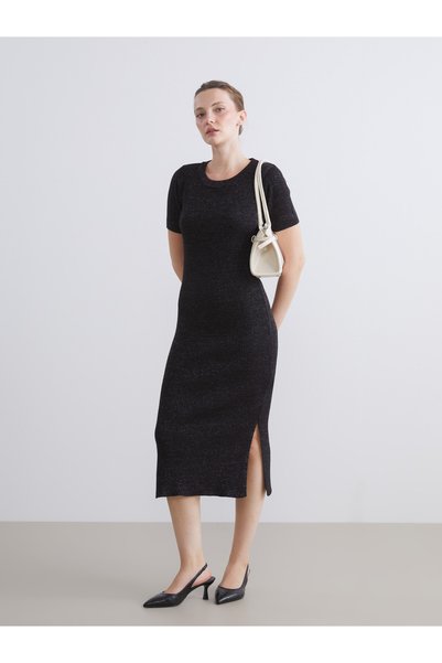 LC Waikiki LCW Comfort Black Knit Dress, Featuring the ALITA CITY Touch