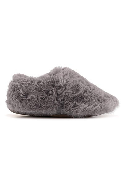 HOPFRÖG Furry Furry Gri Kürk Barefoot Patik (Hediye Seti)