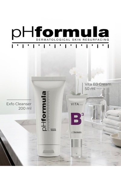 pHformulaa 2’li Profesyonel Cilt Bakım Paketi (Exfo Cleanser-Vita B3 krem)