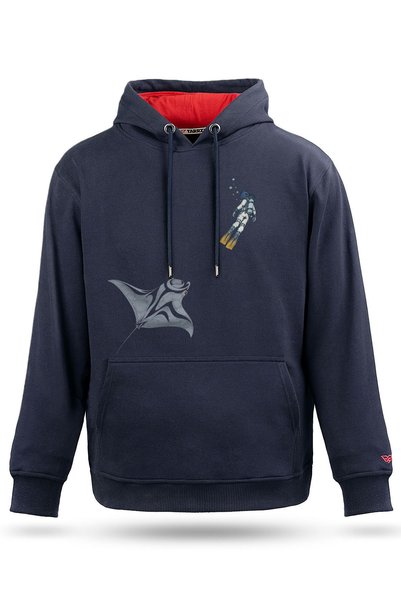 Tarrzzcom Manta Vatozu and Diver Design Sweatshirt Hooded Kangaroo Pocket 3 T...
