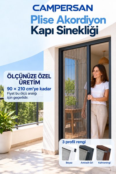 CAMPERSAN Akordiyon Plise Kapı Sineklik 90*210