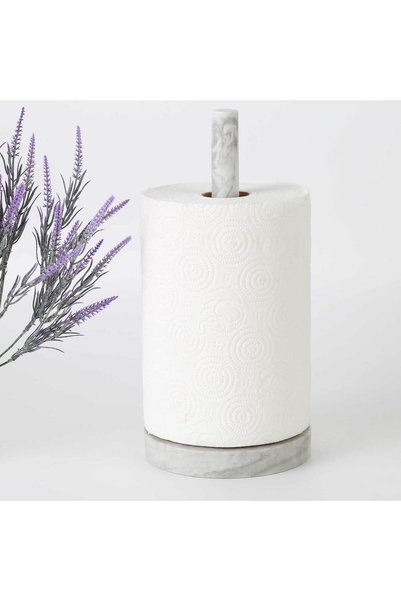 Selim Marble Paper Towel Holder Black