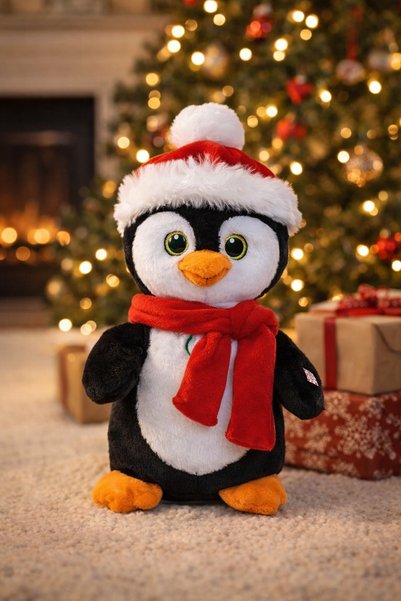 DD SHOP Pinguin Interactiv de Craciun cu Muzica & Miscare 32cm - Figurine Int...