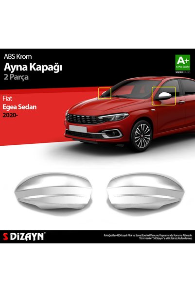 S Dizayn S-Dizayn Fiat Egea ile Uyumlu SD Abs Krom Ayna Kapağı 2 Prç. 2020 Üzeri