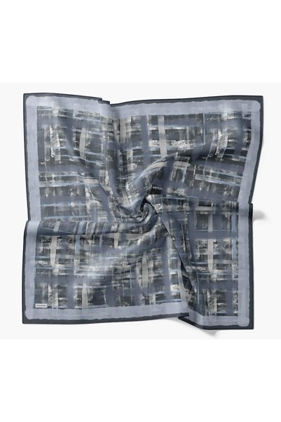 Silk Home Twill Silk Flow Lines Scarf Army Green 90X90
