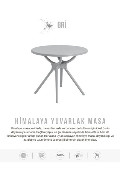 Daim Plastik HİMALAYA YUVARLAK MASA 80 CM