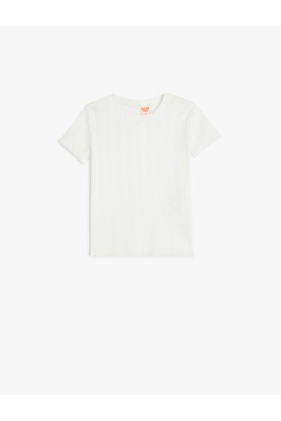Koton Tricou de bază cu mânecă scurtă, bumbac, cu decolteu