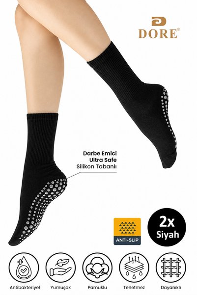 Dore Orijinal Unisex 2 Çift Kaydırmaz Hac Umre Tavaf İçin Soket Model Çorap S...