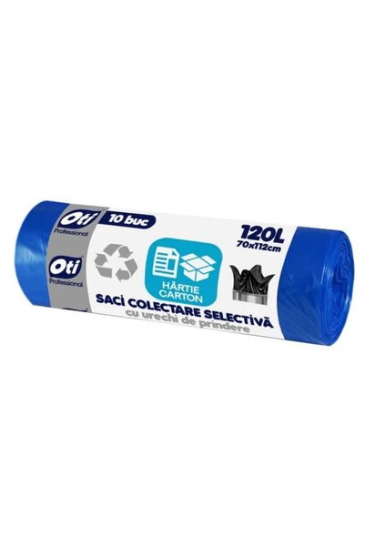 Oti Saci menajeri pentru colectare selectivă, hârtie-carton, 120l, 10 buc alb...