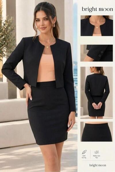 bright moon Women's Skirt Jacket Set Office Stylish Formal and Casual Two-Pie...