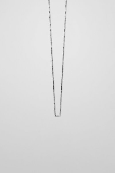 ablukaonline Men's Two Color Bar Steel Necklace Silver