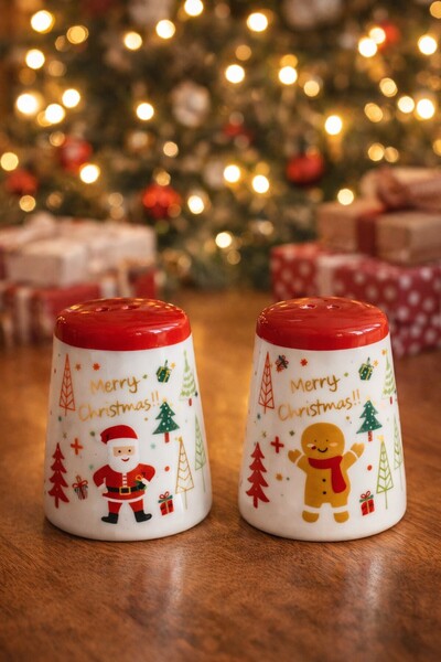 DD SHOP Set Solnita Sare & Piper Ceramica Alba cu Figurine 7cm - Accesorii Di...