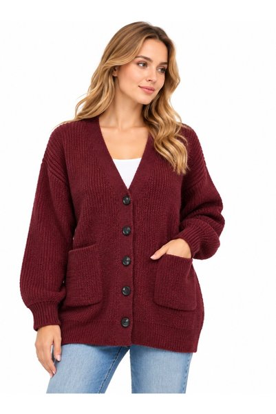 Mavi M1720032 Cardigan cu nasturi pentru femei, de culoare BORDO