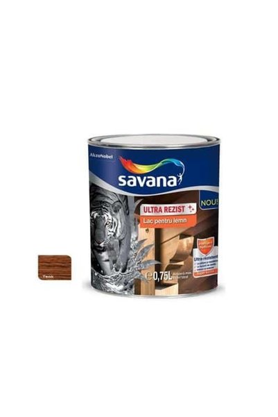Savana Lac pentru lemn, ultra-rezistent, 0.75L, Savana, TEAK / EXT10083