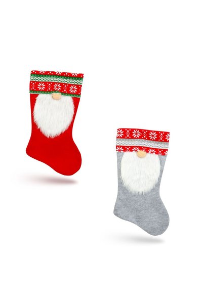Alista Home Ciorap de Crăciun 45 cm, model elf, textil, cu agățătoare, 2 modele