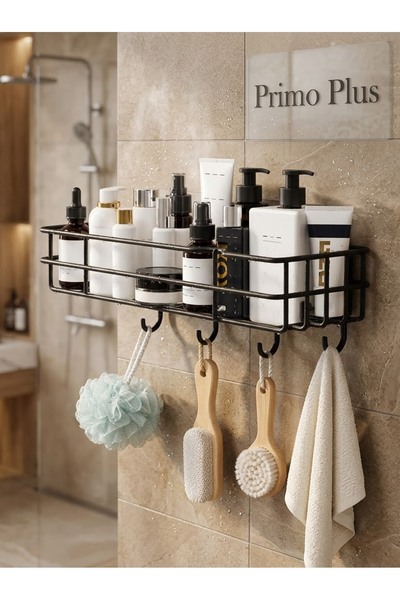 Primo Plus Wall-mounted metal bathroom and kitchen shelf (no drilling require...